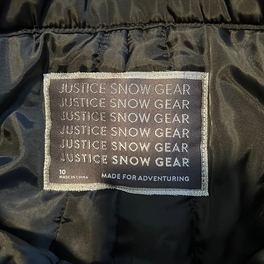 NWOT JUSTICE SNOW GEAR /SNOW PANTS size 10